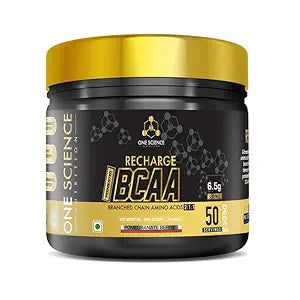One Science Nutrition (OSN) Recharge BCAA | Intense Pre-Workout Drink | Fat loss & Muscle Recovery Formula | Performance Booster - 50 Servings - Pomegranate Berries