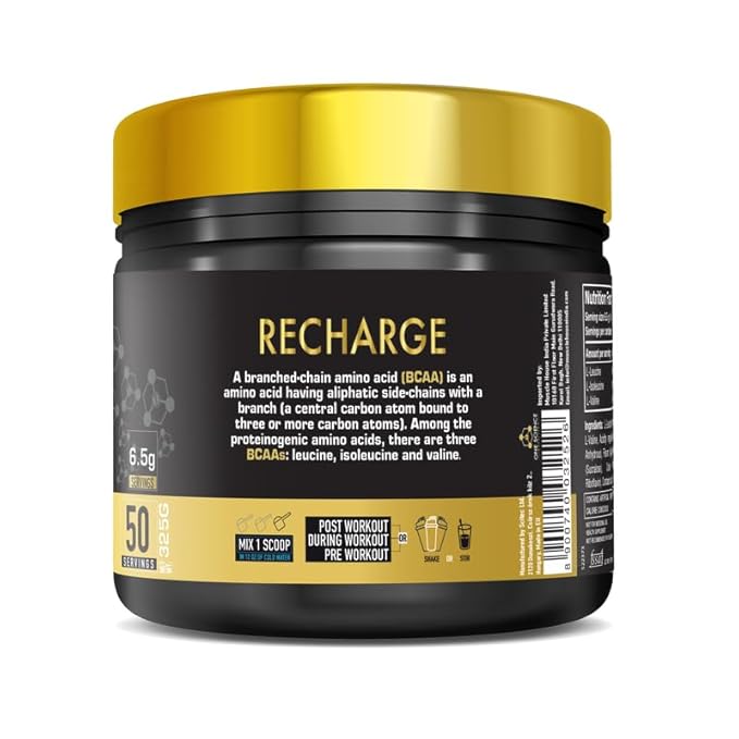 One Science Nutrition (OSN) Recharge BCAA | Intense Pre-Workout Drink | Fat loss & Muscle Recovery Formula | Performance Booster - 50 Servings - Pomegranate Berries