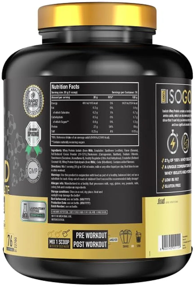 One Science Nutrition (OSN) 100% Iso Gold Whey Protein 5 lbs [ Grass Fed Whey]- 27g Protein, 5.3g Glutamine, 6.4g BCAA - banana split