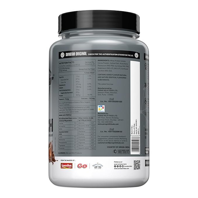 avvatar ISORICH WHEY PROTEIN | 1Kg | | 28g Protein | 29 Servings | Isolate