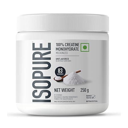 Isopure 100% Creatine Monohydrate Micronized, 250g- 83 servings