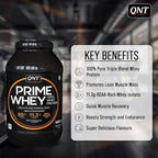QNT Prime Whey Protein Powder |LP 2 Kg | Triple Blend of Whey Isolate,
