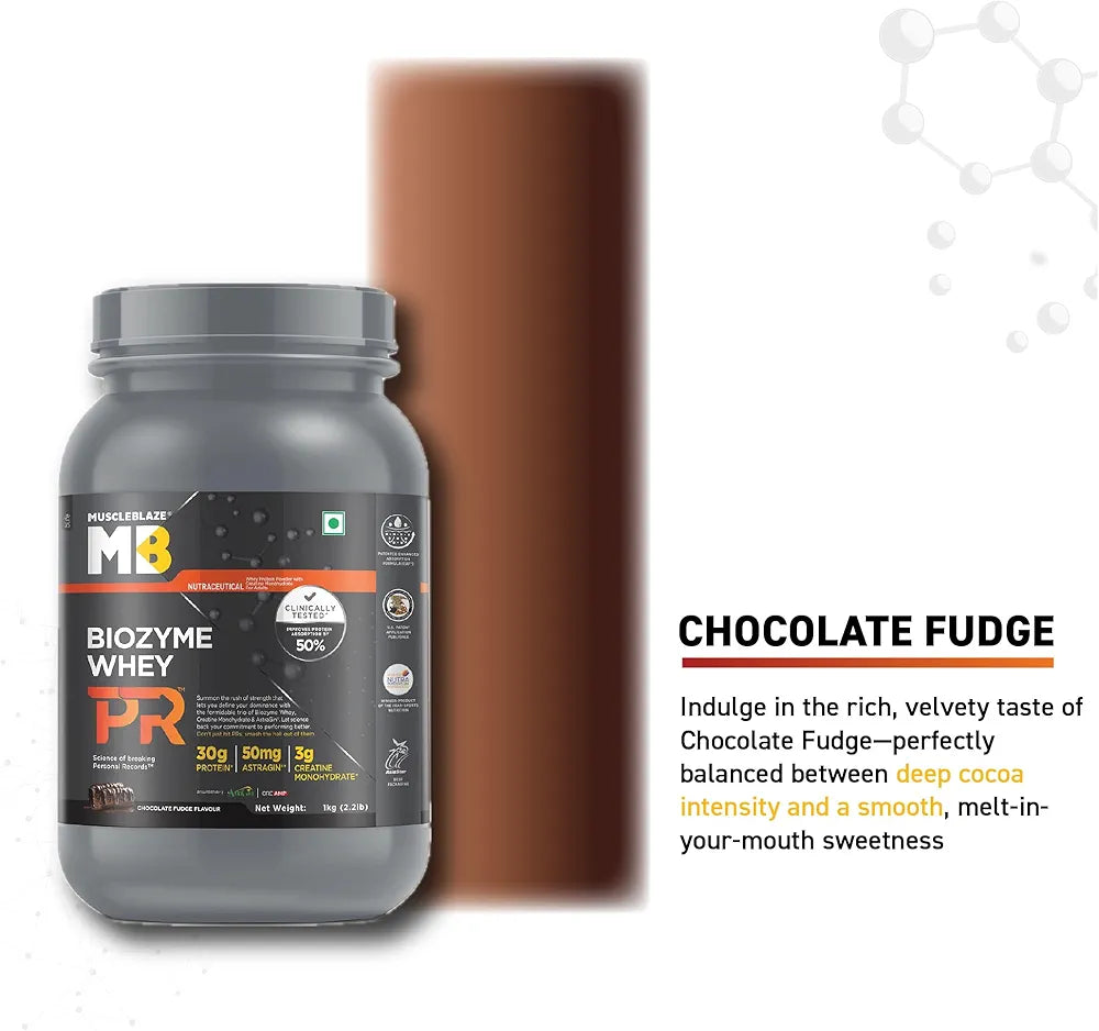 MuscleBlaze Biozyme Whey Protein PR Powder 1 kg