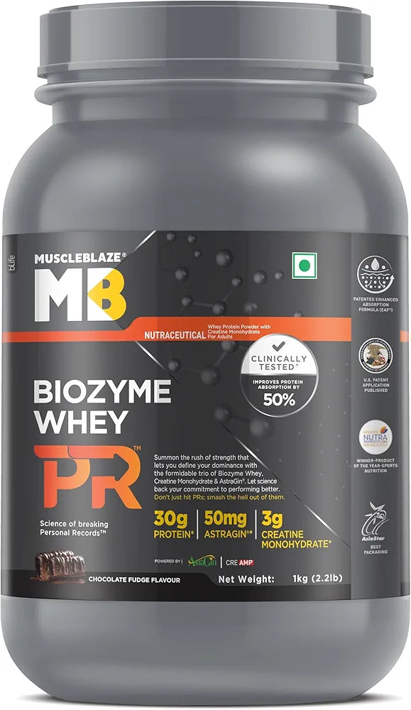 MuscleBlaze Biozyme Whey Protein PR Powder 1 kg