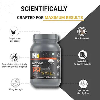 MuscleBlaze Biozyme Whey Protein PR Powder 1 kg