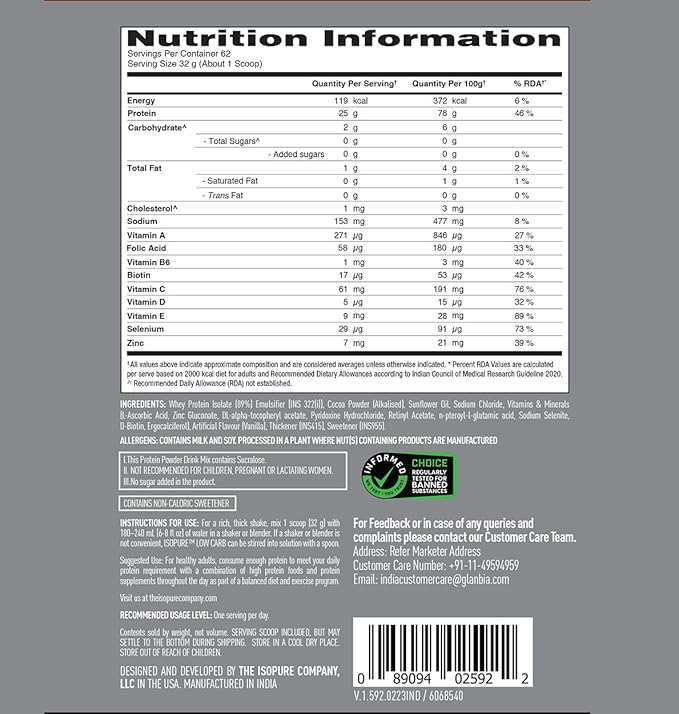 ISOPURE [Whey Protein Isolate Powder, 4.40 lbs/2 Kg (Dutch Chocolate)