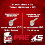 Doctor's Choice PRE-X5 Ultimate Professional Pre-Workout Formula, Mango Slush, 350 g Powder, USA FDA REGD 50 Serving