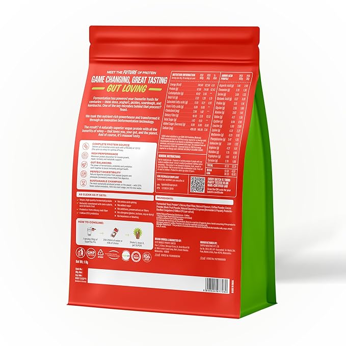 Superyou Pro Fermented Yeast Protein Isolate 1kg | 24g Protein| Cold Coffee