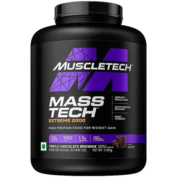 Muscletech Masstech Extreme 2000 Mass Gainer Triple Chocolate Browmnie 3Kg