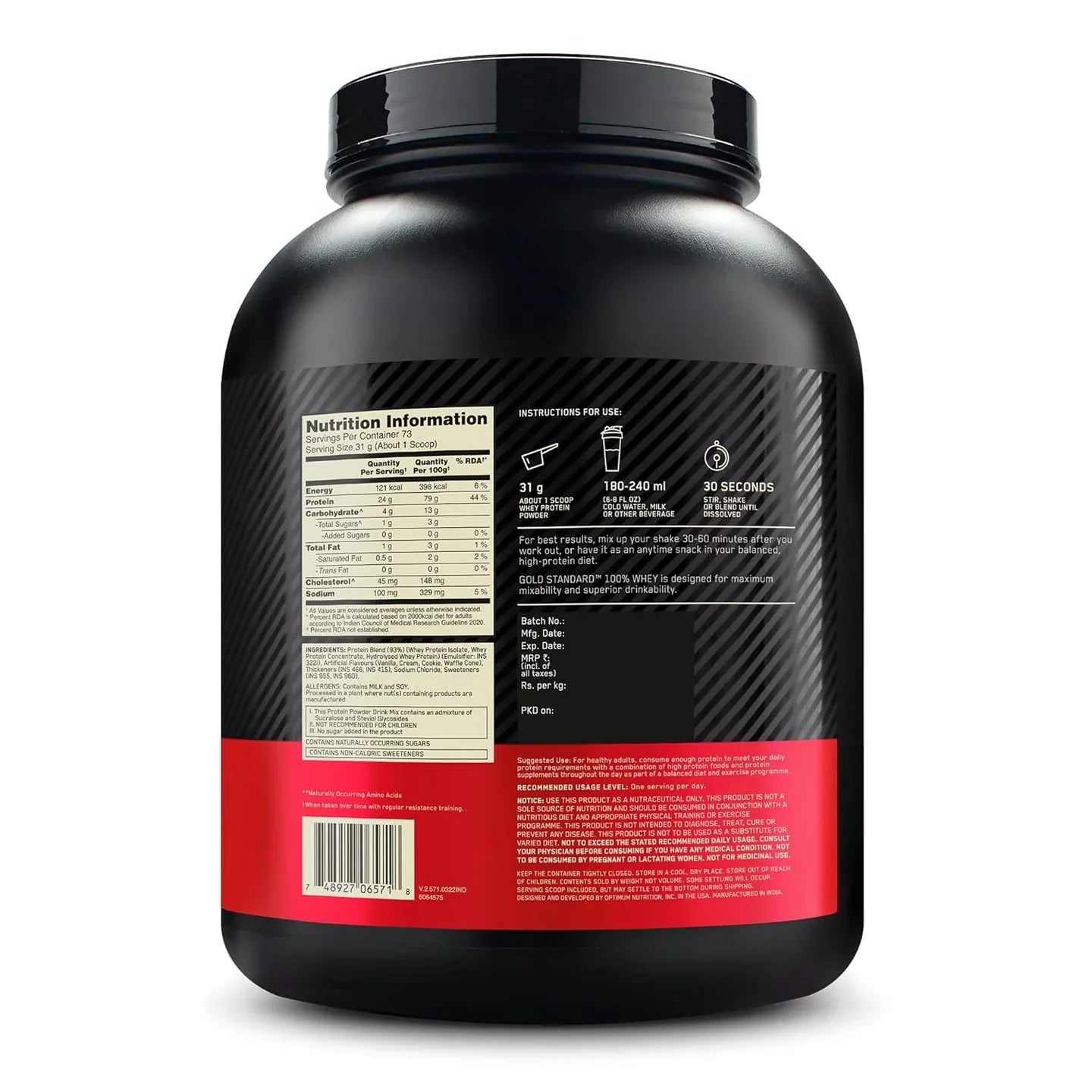 ON (Optimum Nutrition) Gold Standard 100% Whey Protein