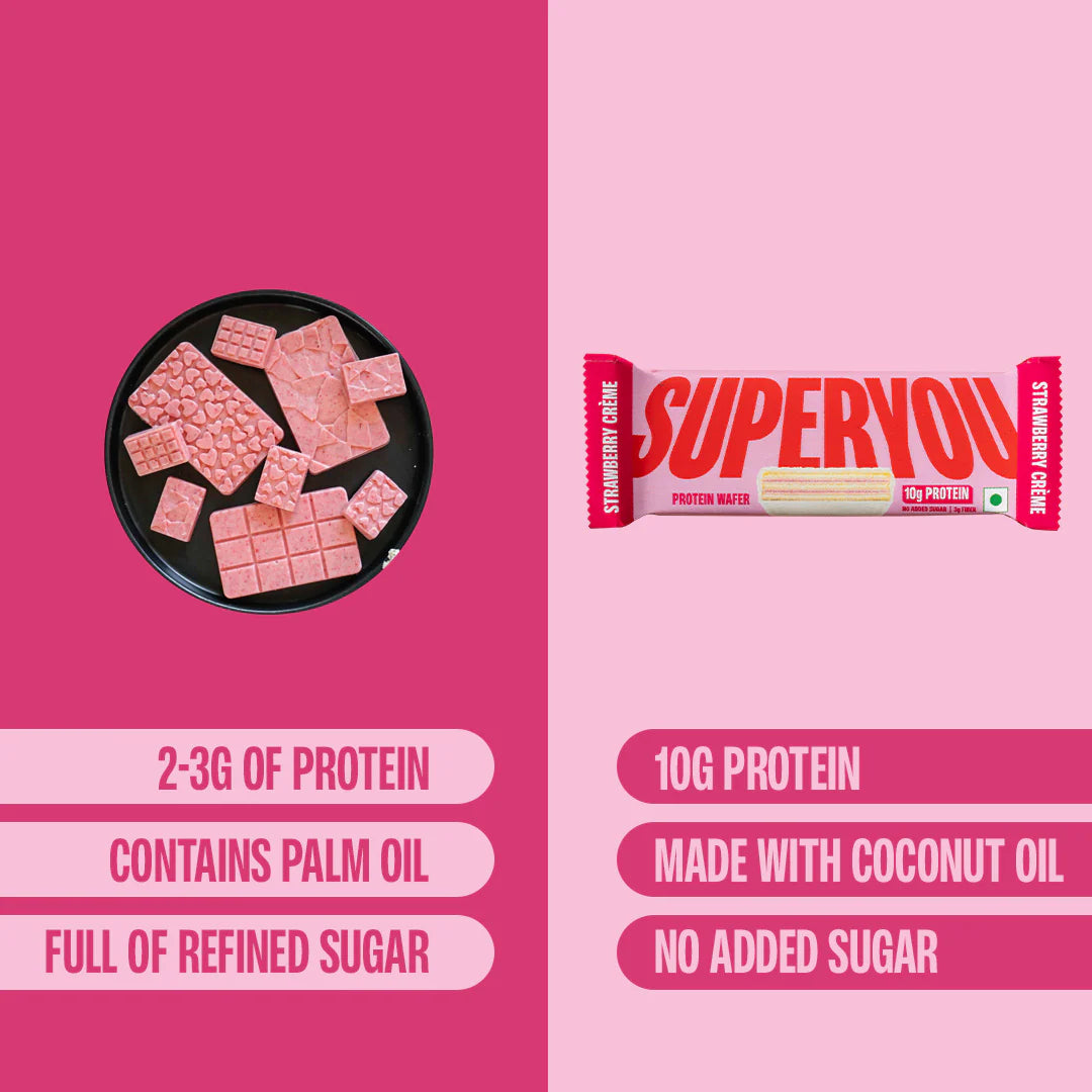 STRAWBERRY CRÈME PROTEIN WAFER — PACK OF 10