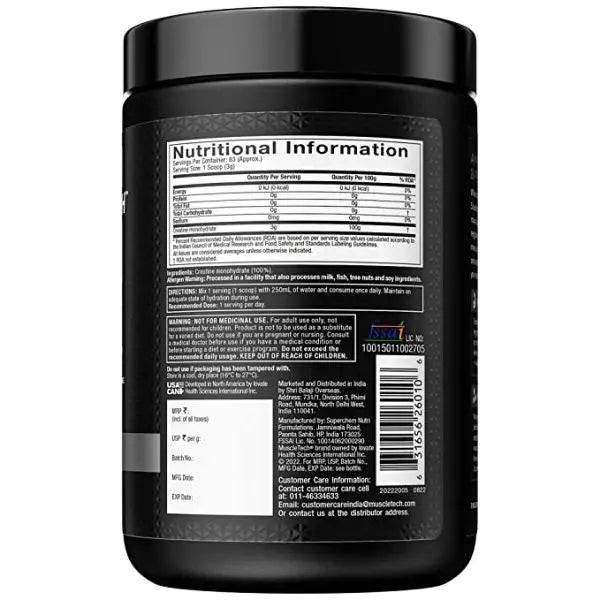 MuscleTech Platinum 100% Creatine 83Serving (Pack of 250g powder)