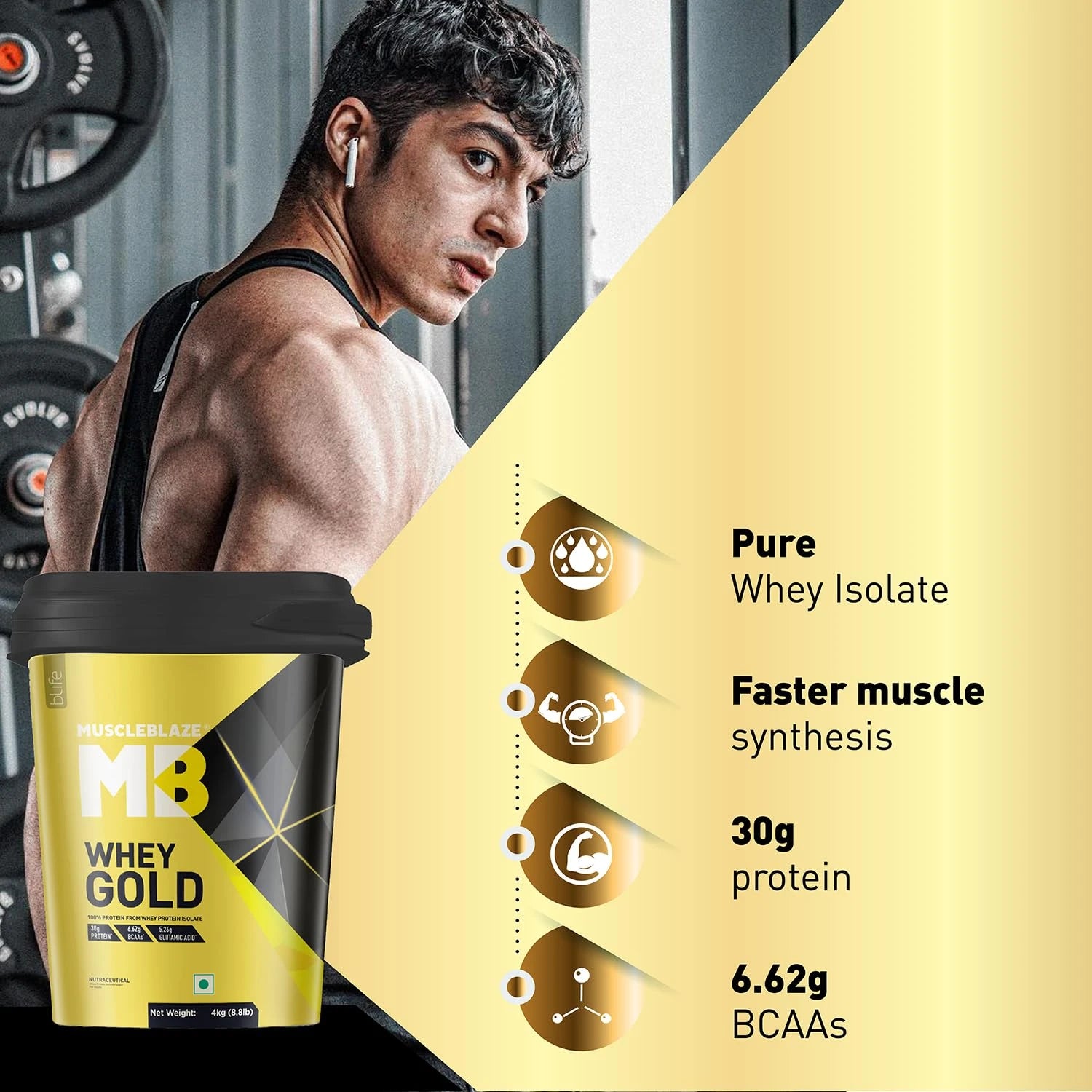 MuscleBlaze Whey Gold With Digezyme - 4 Kg