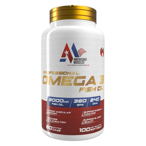 Americanz Muscles Professional Omega 3 Fish Oil, 100 softgels