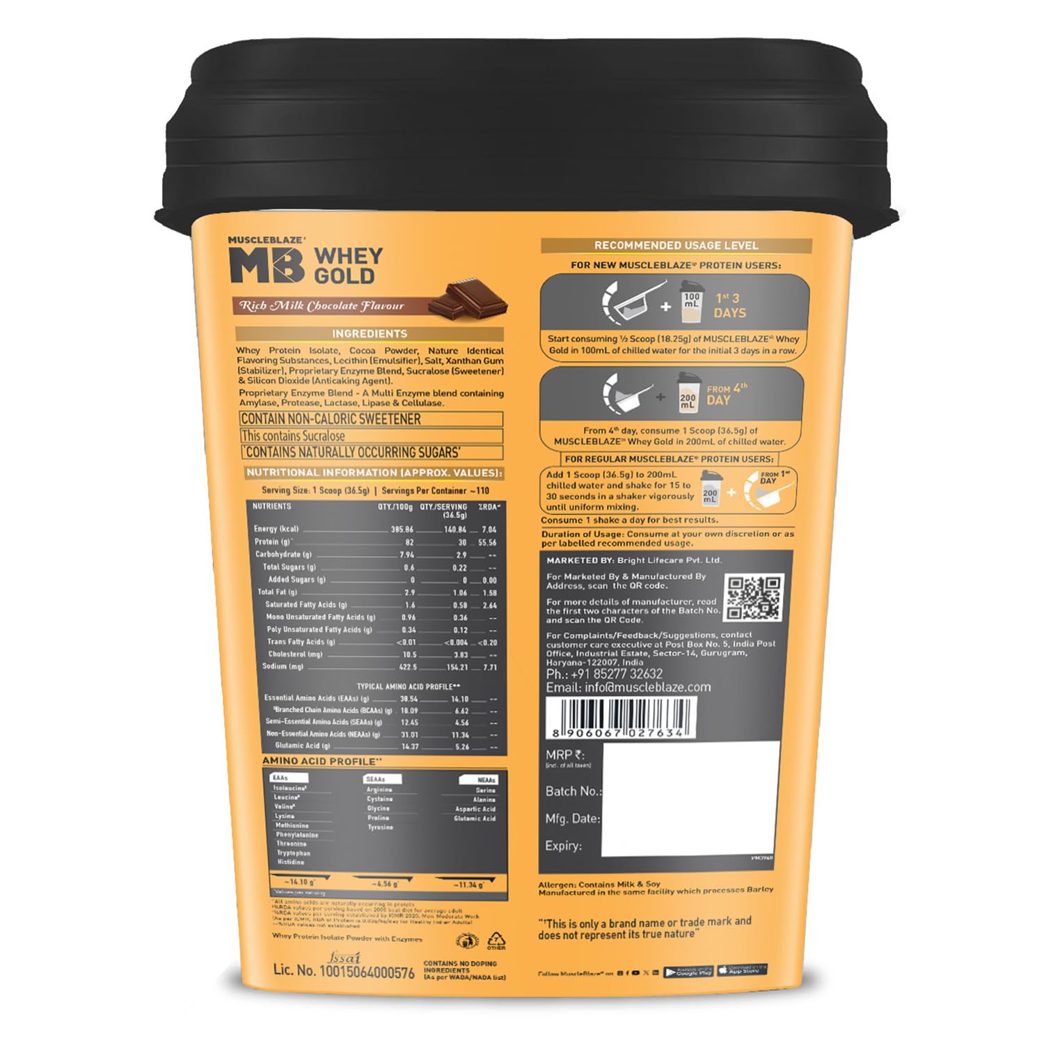 MuscleBlaze Whey Gold With Digezyme - 4 Kg