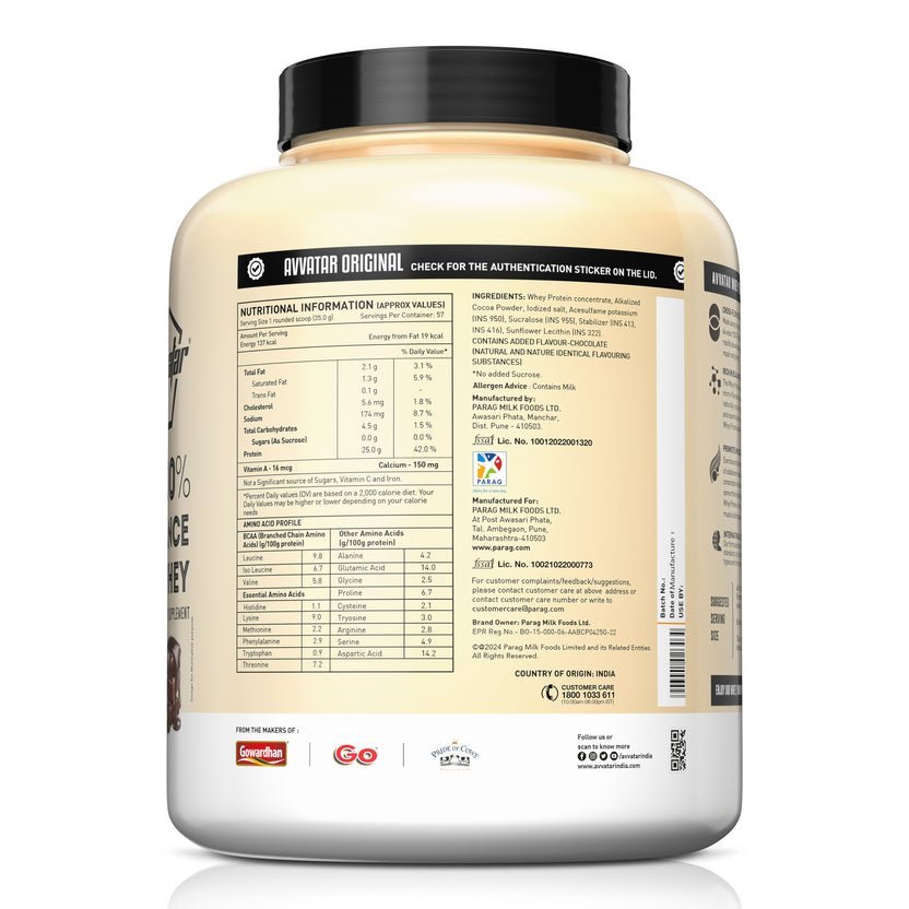 Avvatar 100% Performance Whey | 2 Kg | Belgian Chocolate Flavour - Image 3