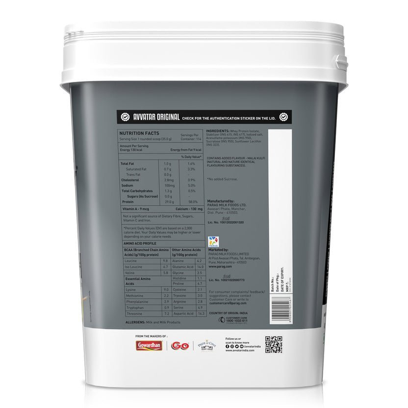 Avvatar Isorich Protein | 4 Kg | Malai Kulfi Flavour - Image 3