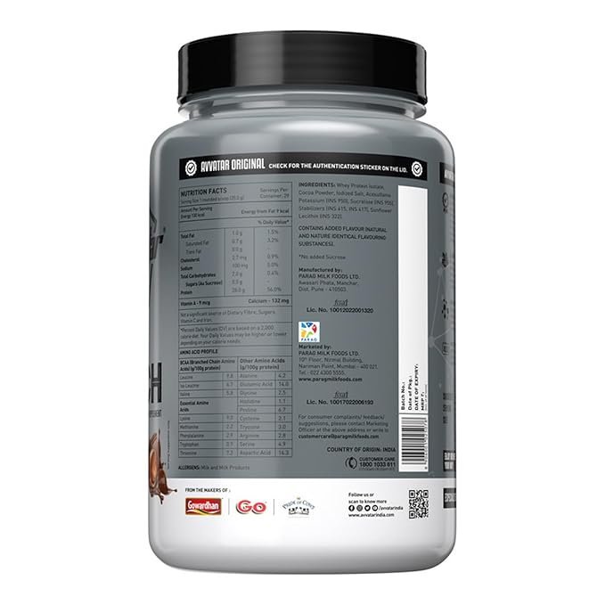 avvatar ISORICH WHEY PROTEIN | 1Kg | | 28g Protein | 29 Servings | Isolate - Image 2
