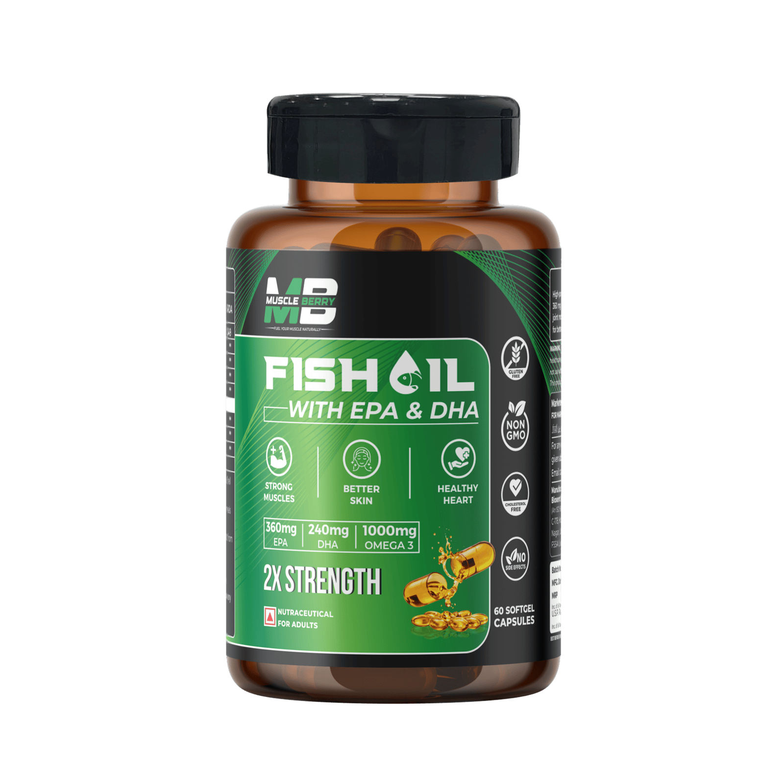 Muscle Berry 2x Strength Fish oil 60 capsules