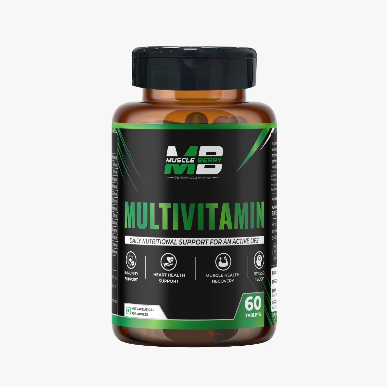 MuscleBerry Multivitamin Tablets – Daily Nutrition Support for Energy, Immunity & Muscle Recovery | 60 Tablets