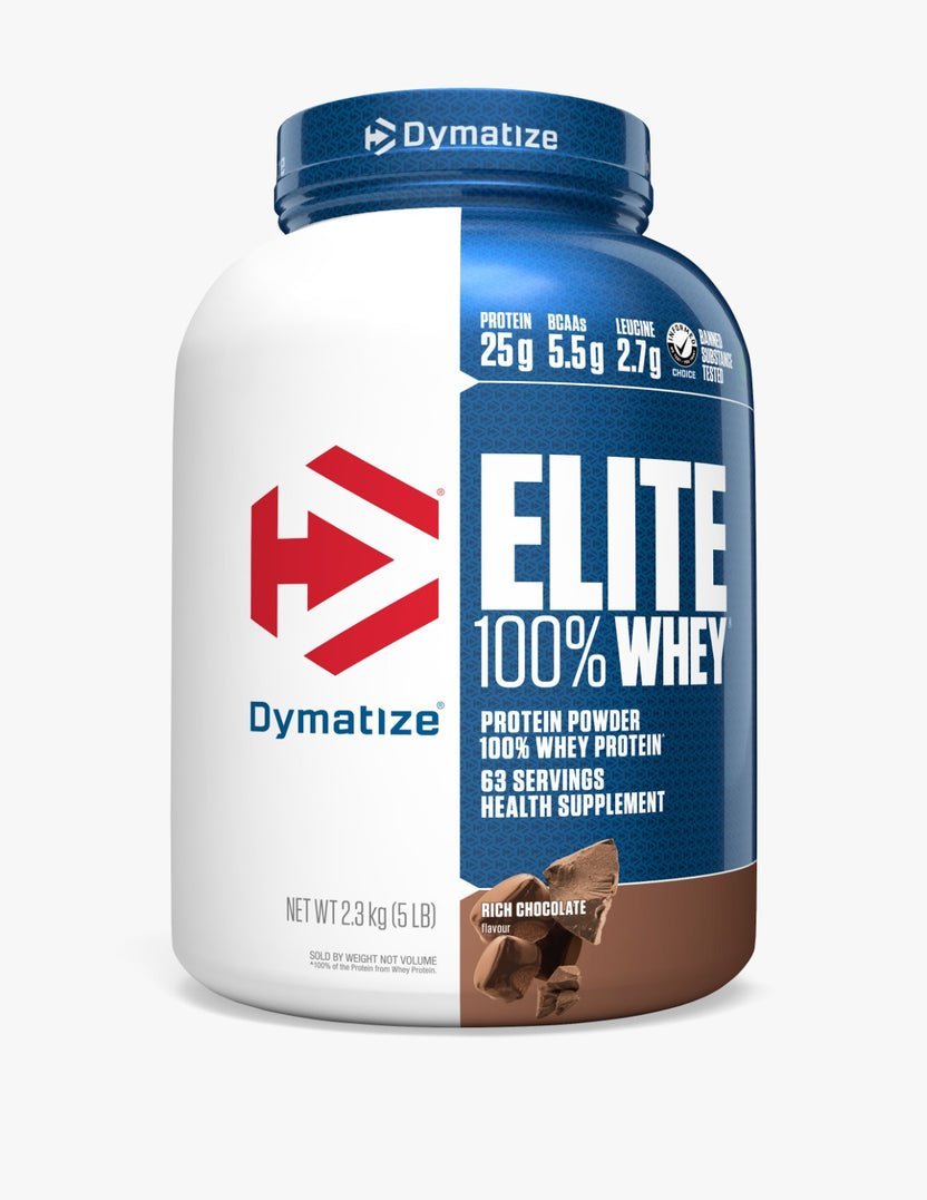 Dymatize Elite 100% Whey Protein Powder, Pre and Post Workout Protein Powder (5 lbs, 2.3 kg, Rich Chocolate)