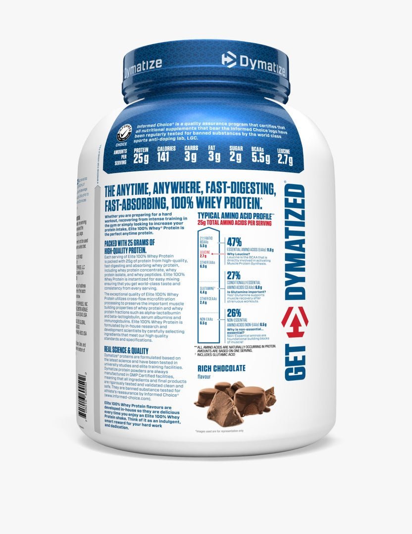 Dymatize Elite 100% Whey Protein Powder, Pre and Post Workout Protein Powder (5 lbs, 2.3 kg, Rich Chocolate) - Image 3