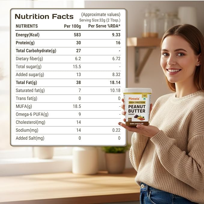 High Protein Dark Chocolate Peanut Butter 1kg - Image 3