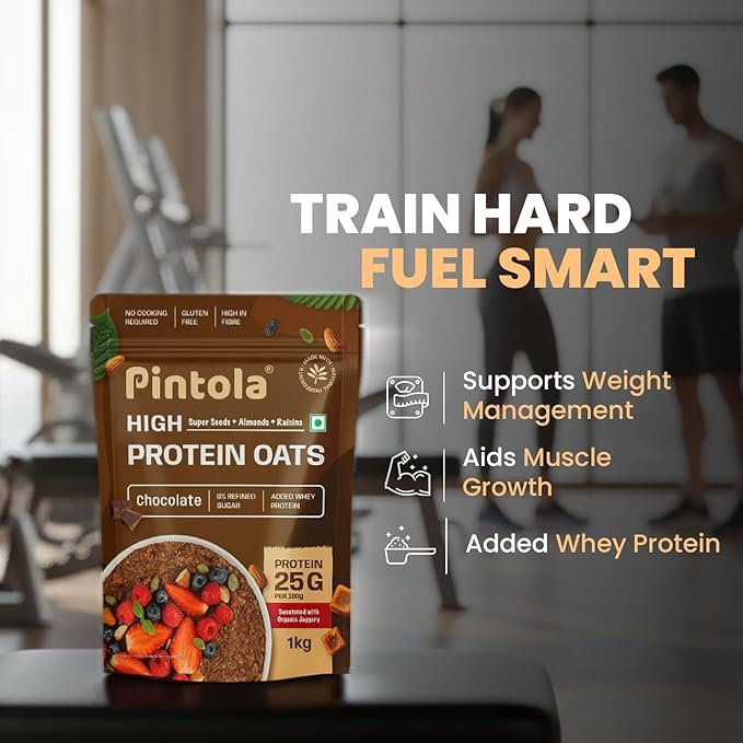 PINTOLA 25g High Protein Oats 1kg, Dark Chocolate - Image 3