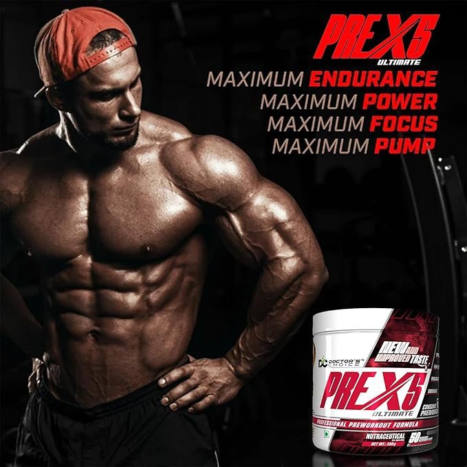 Doctor's Choice PRE-X5 Ultimate Professional Pre-Workout Formula, Mango Slush, 350 g Powder, USA FDA REGD 50 Serving - Image 4