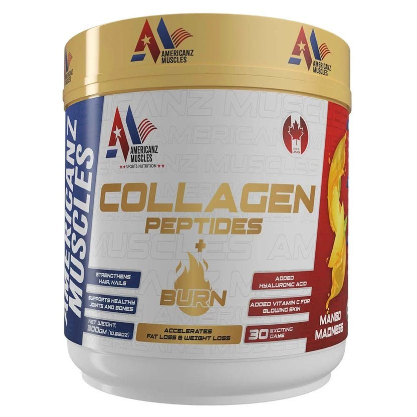 Americanz Muscles Collagen Peptides + Burn, 300 g, Mango Madness
