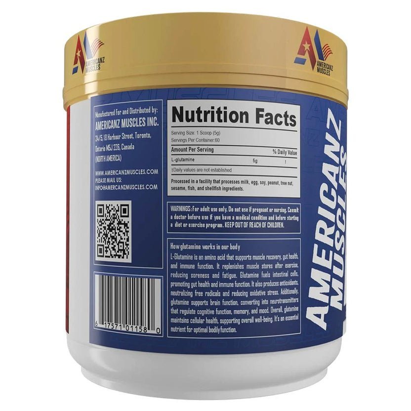 Americanz Muscles Professional L-Glutamine, 300 g (0.66 lb) - Image 2