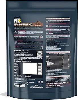 MuscleBlaze Mass Gainer XXL Chocolate, 1kg / 2.2lbsEnzymes - Image 2
