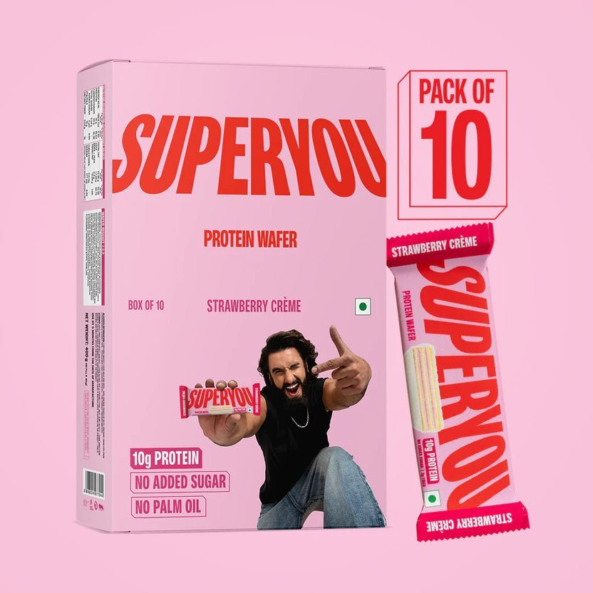 STRAWBERRY CRÈME PROTEIN WAFER — PACK OF 10